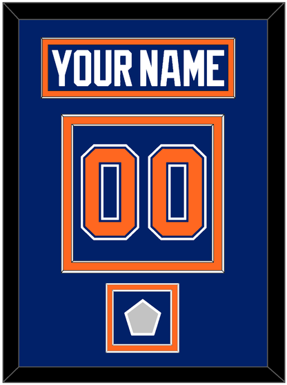 Edmonton Nameplate & Number (Back) With Stanley Cup Champions Patch - Road Blue (1981-1994) - Signature Tier 2