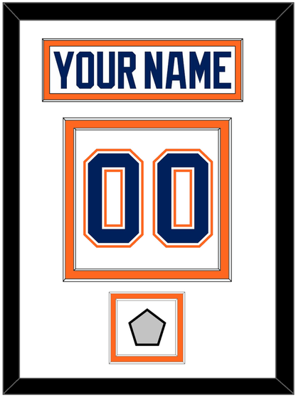 Edmonton Nameplate & Number (Back) With Stanley Cup Champions Patch - Home White (1981-1994) - Signature Tier 1