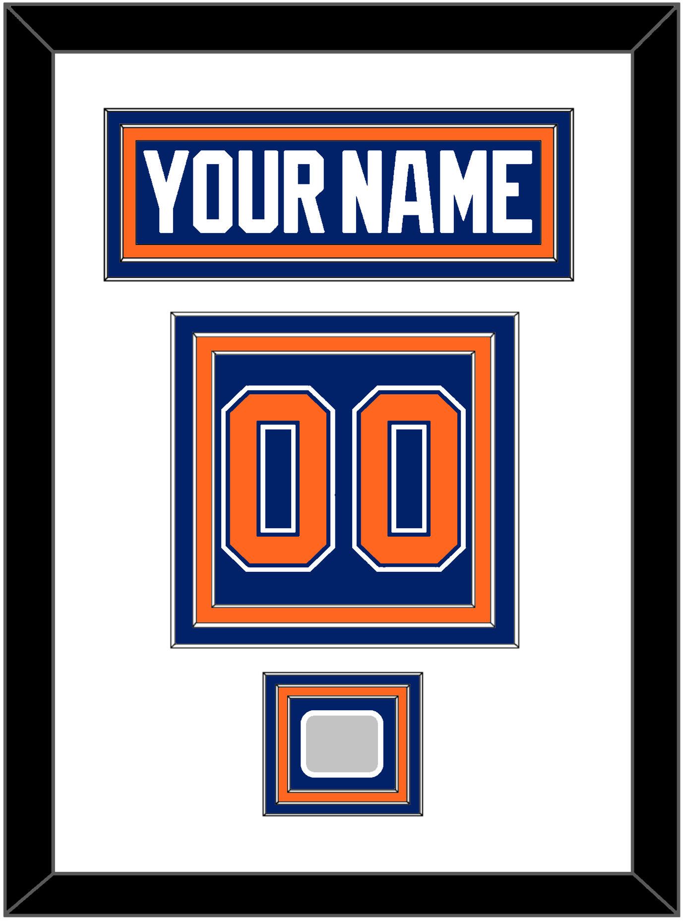 Edmonton Nameplate & Number (Back) With 1990 Stanley Cup Finals Patch - Road Blue (1981-1994) - Premier Tier 1