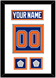Edmonton Nameplate & Number (Back) With 2 Stanley Cup Champions Patches - Road Blue (1981-1994) - Double Mat 1