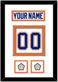 Edmonton Nameplate & Number (Back) With 2 Stanley Cup Champions Patches - Home White (1981-1994) - Double Mat 1