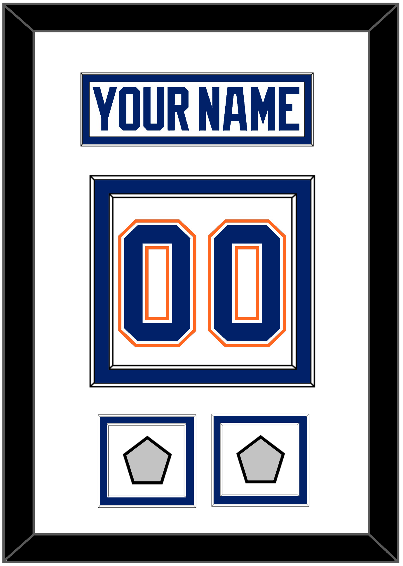 Edmonton Nameplate & Number (Back) With 2 Stanley Cup Champions Patches - Home White (1981-1994) - Signature Tier 2