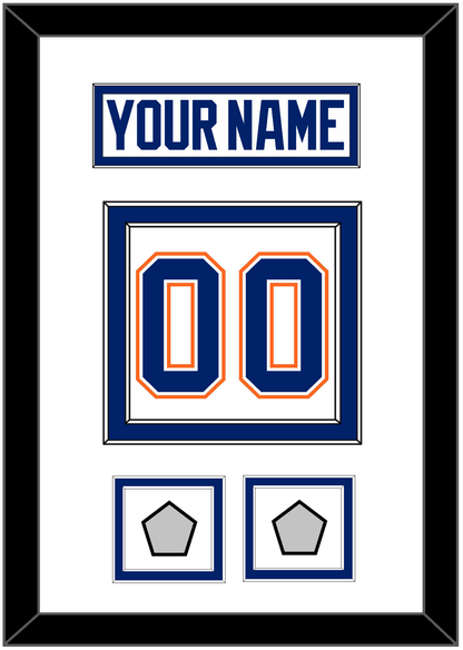 Edmonton Nameplate & Number (Back) With 2 Stanley Cup Champions Patches - Home White (1981-1994) - Signature Tier 2