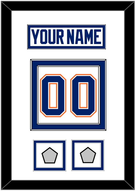 Edmonton Nameplate & Number (Back) With 2 Stanley Cup Champions Patches - Home White (1981-1994) - Signature Tier 2
