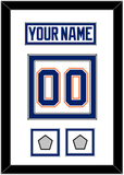 Edmonton Nameplate & Number (Back) With 2 Stanley Cup Champions Patches - Home White (1981-1994) - Double Mat 2