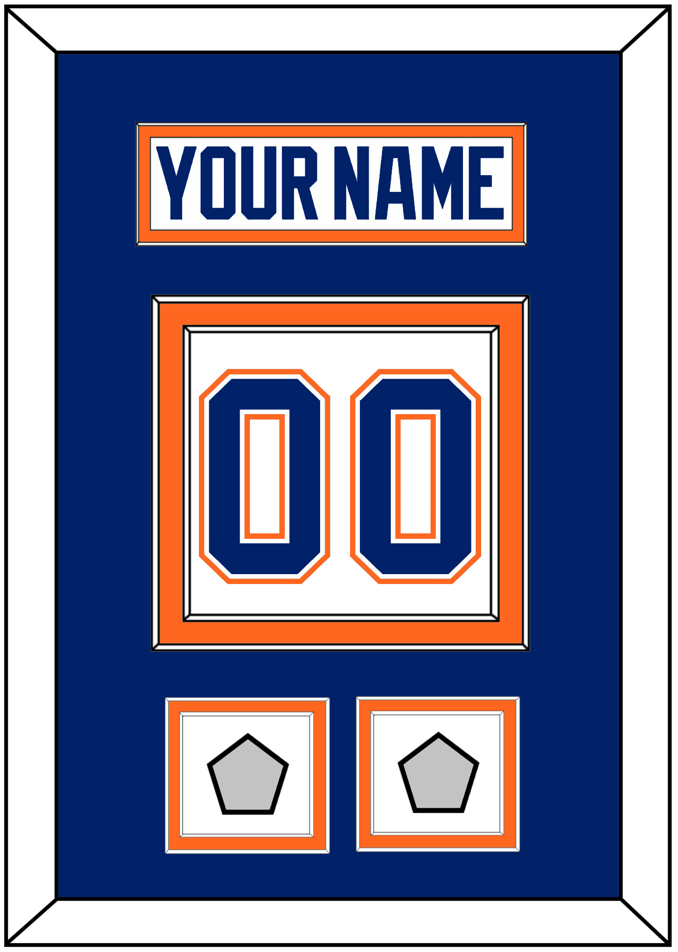 Edmonton Nameplate & Number (Back) With 2 Stanley Cup Champions Patches - Home White (1981-1994) - Signature Tier 3