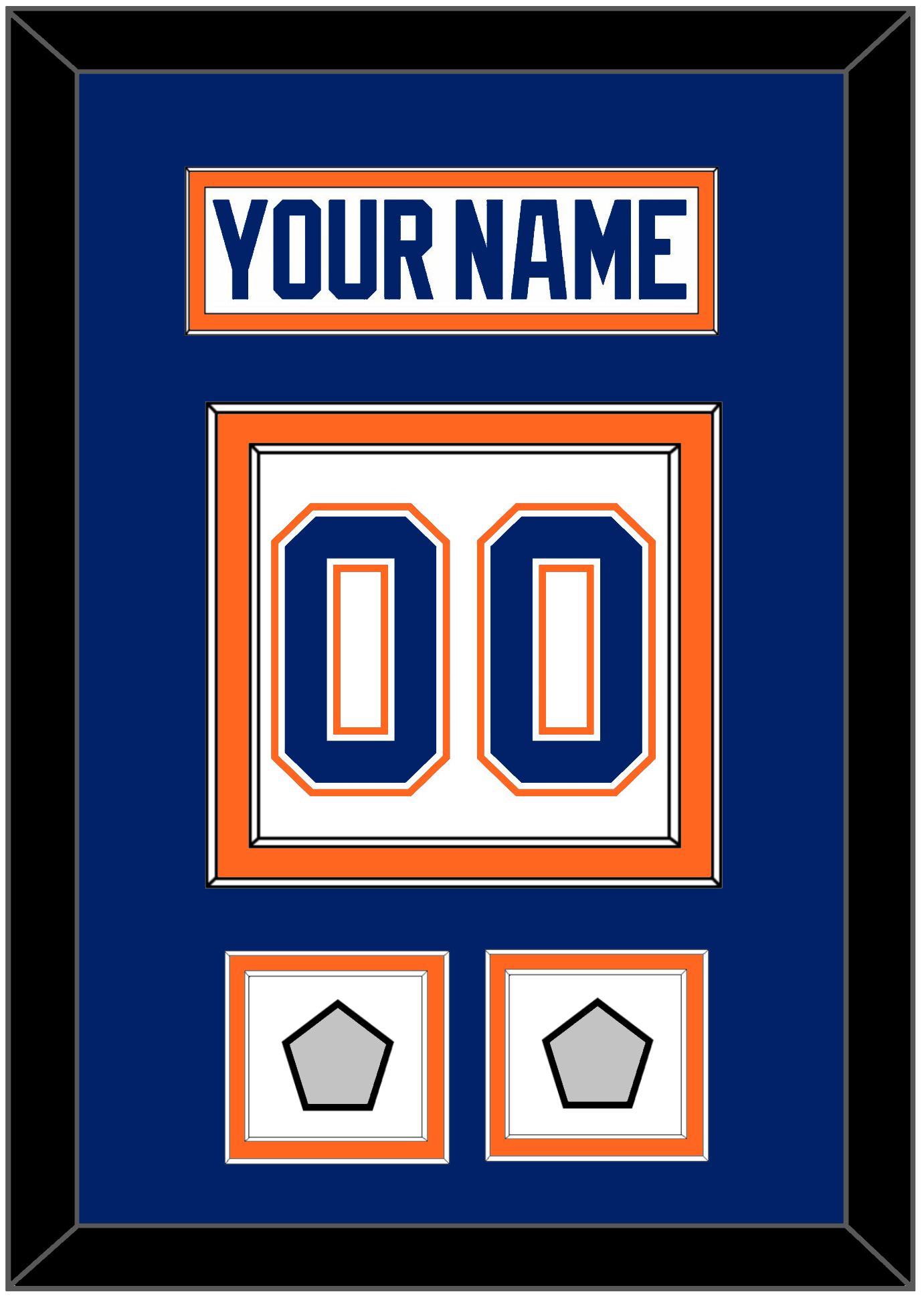 Edmonton Nameplate & Number (Back) With 2 Stanley Cup Champions Patches - Home White (1981-1994) - Signature Tier 3