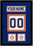 Edmonton Nameplate & Number (Back) With 2 Stanley Cup Champions Patches - Home White (1981-1994) - Double Mat 3