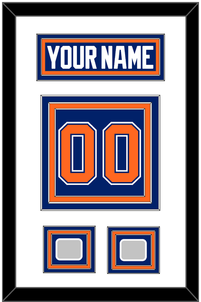 Edmonton Nameplate & Number (Back) With 2 Stanley Cup Champions Patches - Road Blue (1981-1994) - Premier Tier 1