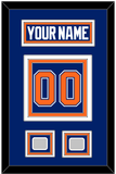 Edmonton Nameplate & Number (Back) With 2 Stanley Cup Champions Patches - Road Blue (1981-1994) - Triple Mat 2