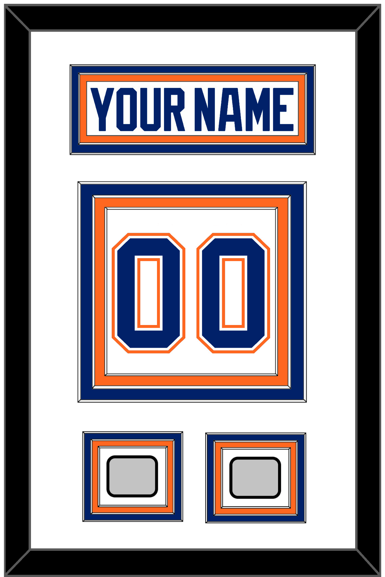 Edmonton Nameplate & Number (Back) With 2 Stanley Cup Champions Patches - Home White (1981-1994) - Premier Tier 1