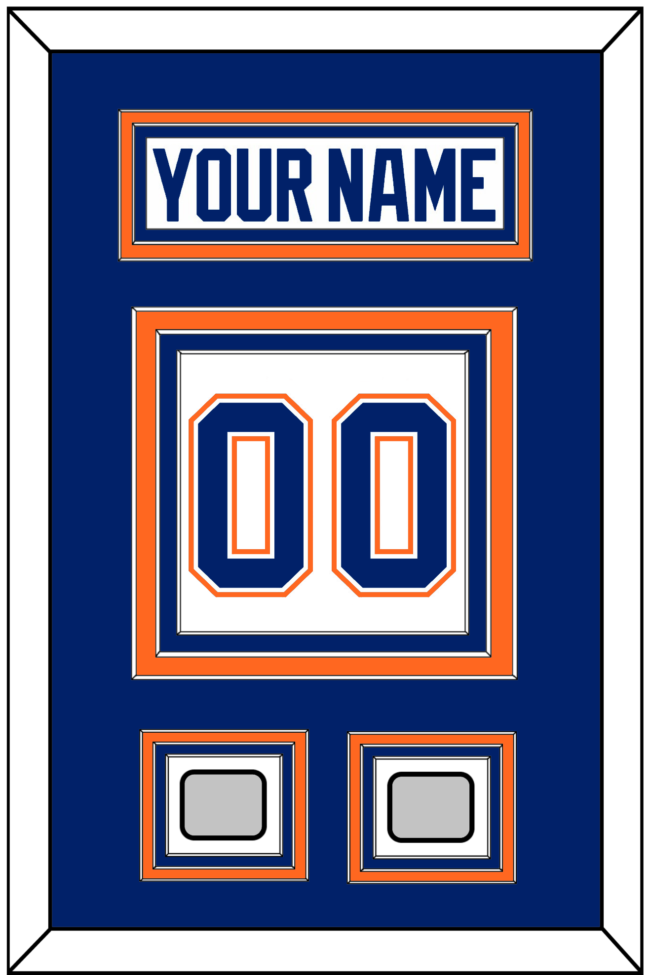 Edmonton Nameplate & Number (Back) With 2 Stanley Cup Champions Patches - Home White (1981-1994) - Premier Tier 2