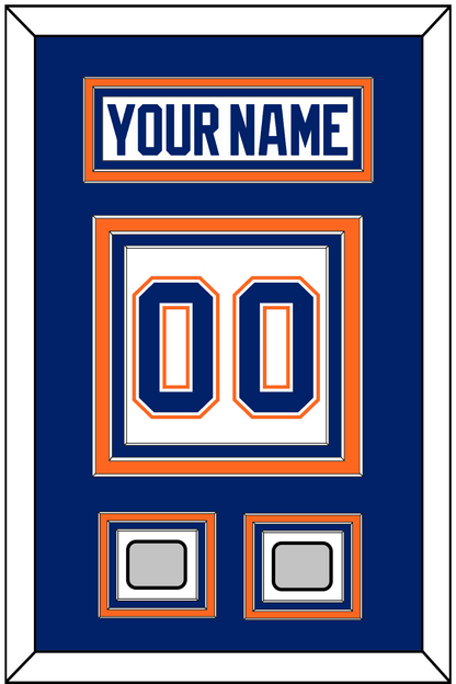Edmonton Nameplate & Number (Back) With 2 Stanley Cup Champions Patches - Home White (1981-1994) - Premier Tier 2