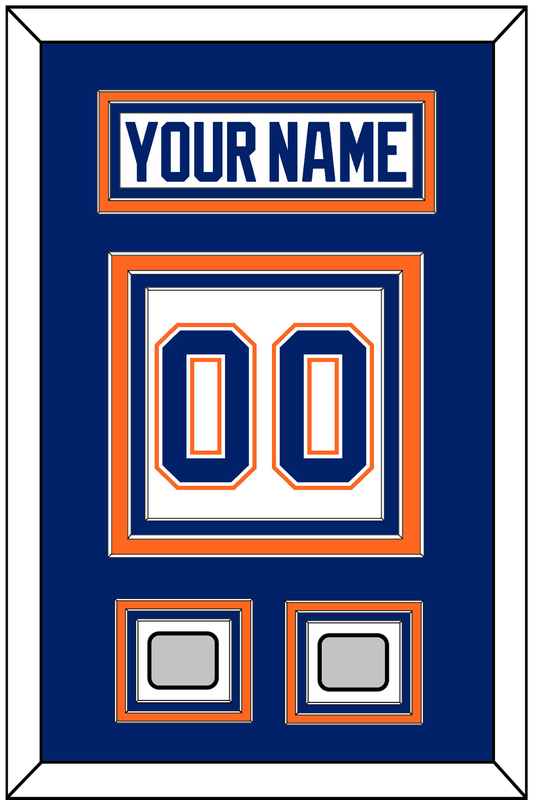 Edmonton Nameplate & Number (Back) With 2 Stanley Cup Champions Patches - Home White (1981-1994) - Premier Tier 2