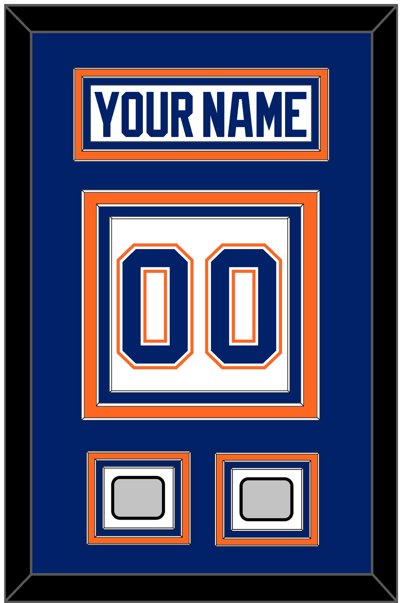 Edmonton Nameplate & Number (Back) With 2 Stanley Cup Champions Patches - Home White (1981-1994) - Premier Tier 2