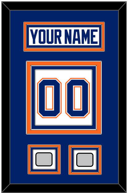 Edmonton Nameplate & Number (Back) With 2 Stanley Cup Champions Patches - Home White (1981-1994) - Premier Tier 2