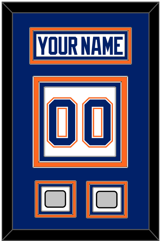 Edmonton Nameplate & Number (Back) With 2 Stanley Cup Champions Patches - Home White (1981-1994) - Premier Tier 2
