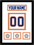 Edmonton Nameplate & Number (Back) With 3 Stanley Cup Champions Patches - Home White (1981-1994) - Double Mat 1