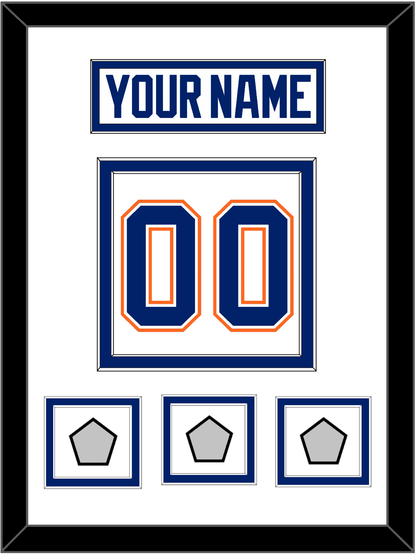 Edmonton Nameplate & Number (Back) With 3 Stanley Cup Champions Patches - Home White (1981-1994) - Signature Tier 2