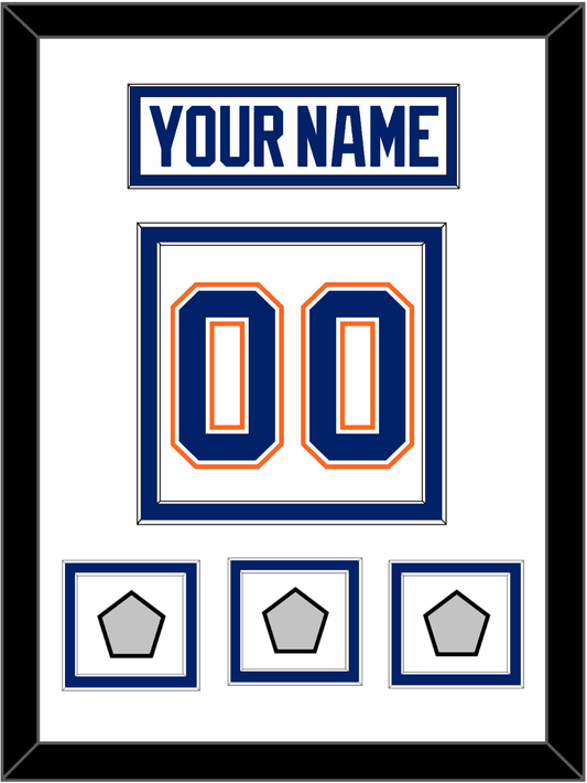 Edmonton Nameplate & Number (Back) With 3 Stanley Cup Champions Patches - Home White (1981-1994) - Signature Tier 2