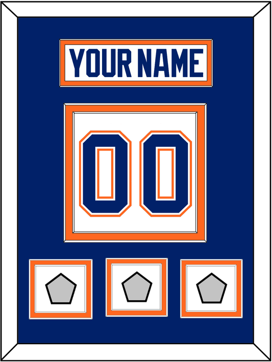 Edmonton Nameplate & Number (Back) With 3 Stanley Cup Champions Patches - Home White (1981-1994) - Signature Tier 3