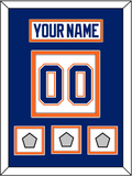 Edmonton Nameplate & Number (Back) With 3 Stanley Cup Champions Patches - Home White (1981-1994) - Double Mat 3
