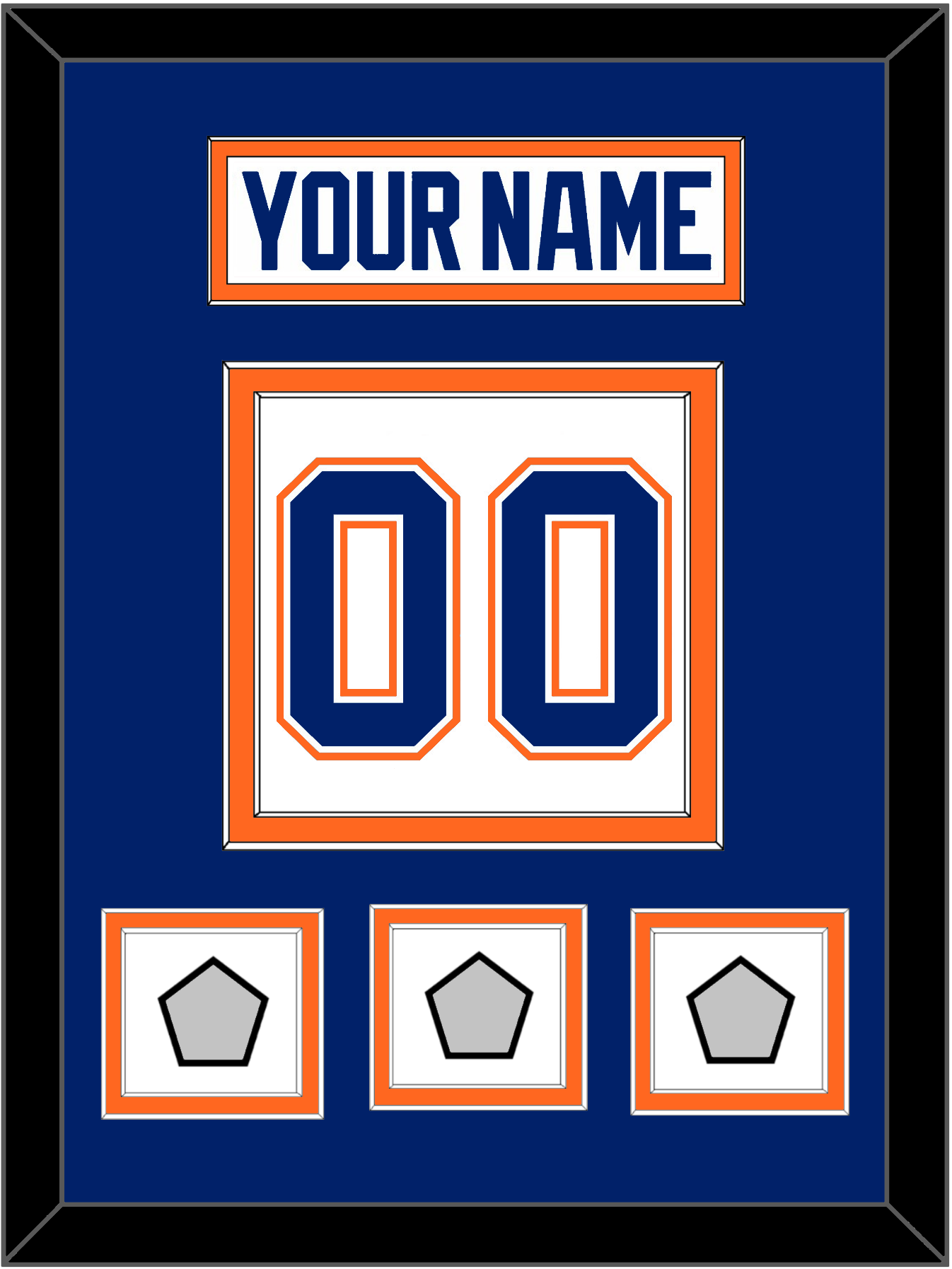 Edmonton Nameplate & Number (Back) With 3 Stanley Cup Champions Patches - Home White (1981-1994) - Signature Tier 3