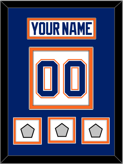 Edmonton Nameplate & Number (Back) With 3 Stanley Cup Champions Patches - Home White (1981-1994) - Signature Tier 3