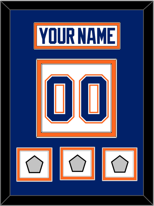 Edmonton Nameplate & Number (Back) With 3 Stanley Cup Champions Patches - Home White (1981-1994) - Signature Tier 3