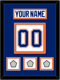 Edmonton Nameplate & Number (Back) With 3 Stanley Cup Champions Patches - Home White (1981-1994) - Double Mat 3