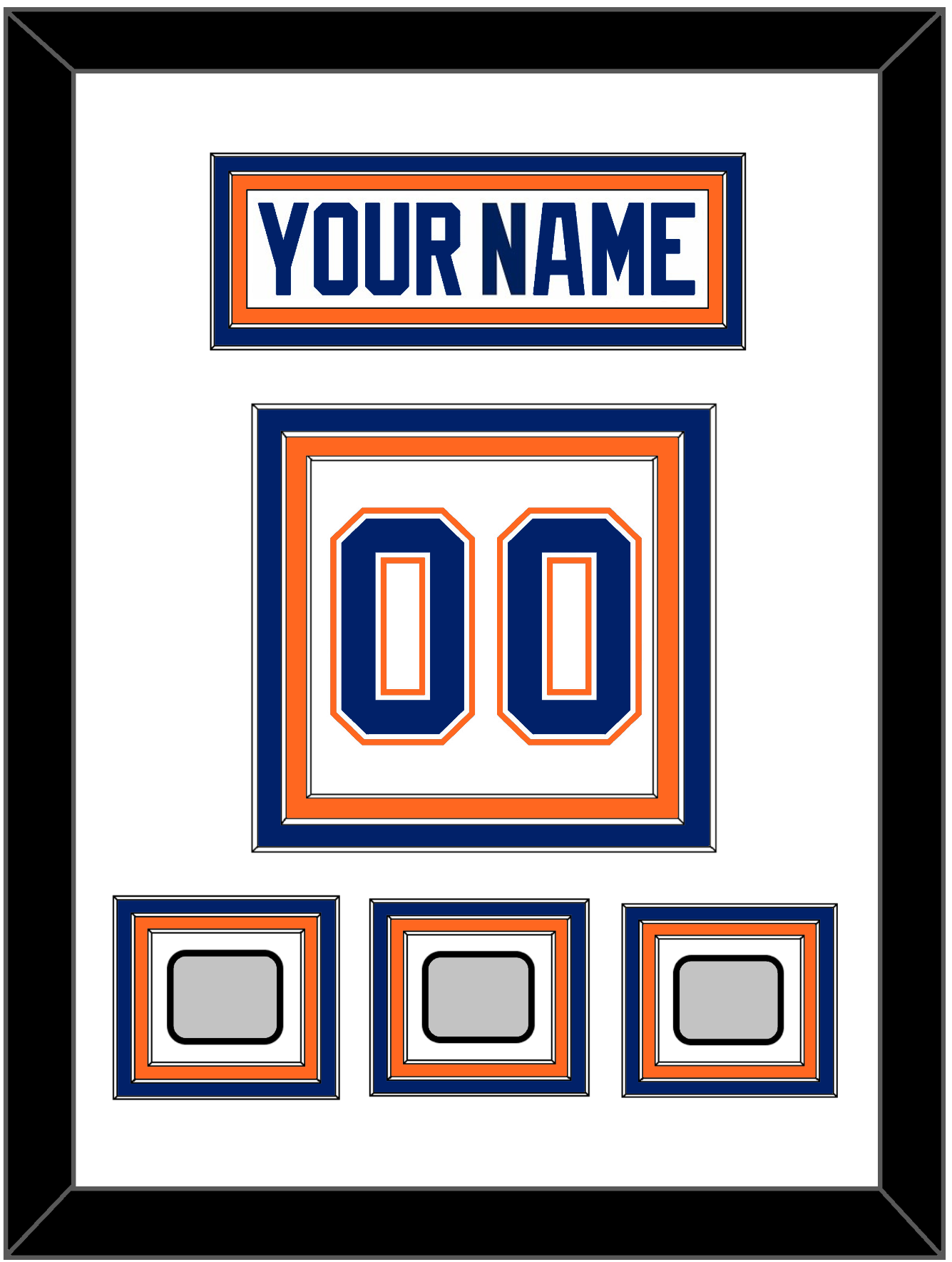 Edmonton Nameplate & Number (Back) With 3 Stanley Cup Champions Patches - Home White (1981-1994) - Premier Tier 1