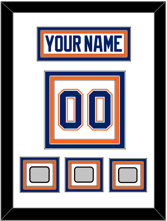 Edmonton Nameplate & Number (Back) With 3 Stanley Cup Champions Patches - Home White (1981-1994) - Premier Tier 1