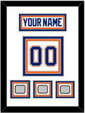 Edmonton Nameplate & Number (Back) With 3 Stanley Cup Champions Patches - Home White (1981-1994) - Triple Mat 1