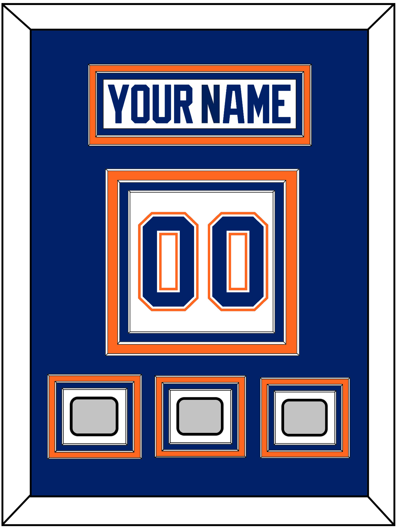 Edmonton Nameplate & Number (Back) With 3 Stanley Cup Champions Patches - Home White (1981-1994) - Premier Tier 2