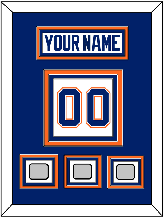 Edmonton Nameplate & Number (Back) With 3 Stanley Cup Champions Patches - Home White (1981-1994) - Premier Tier 2