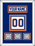 Edmonton Nameplate & Number (Back) With 3 Stanley Cup Champions Patches - Home White (1981-1994) - Triple Mat 2