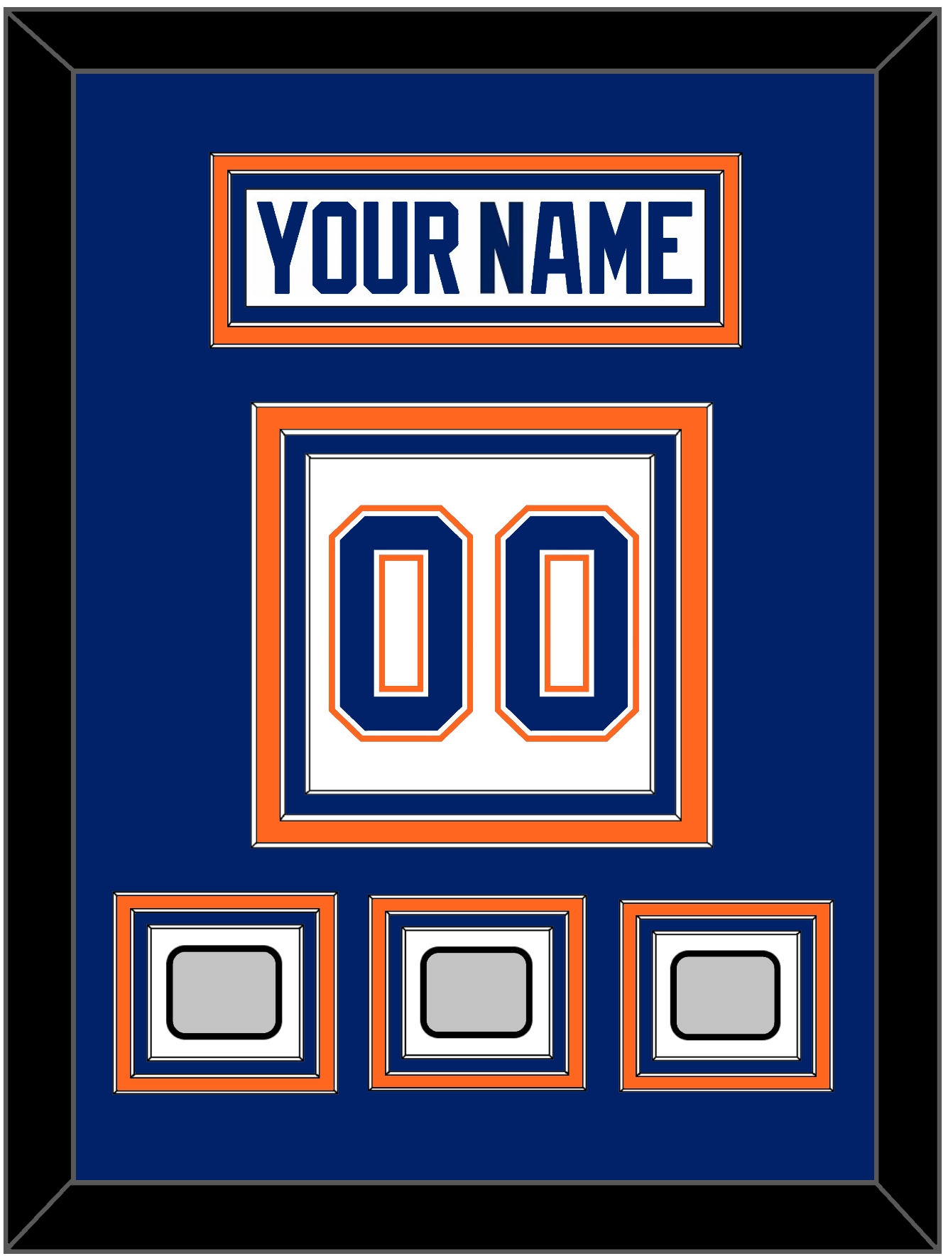 Edmonton Nameplate & Number (Back) With 3 Stanley Cup Champions Patches - Home White (1981-1994) - Premier Tier 2