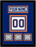 Edmonton Nameplate & Number (Back) With 3 Stanley Cup Champions Patches - Home White (1981-1994) - Triple Mat 2