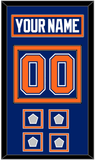 Edmonton Nameplate & Number (Back) With 4 Stanley Cup Champions Patches - Road Blue (1981-1994) - Double Mat 2
