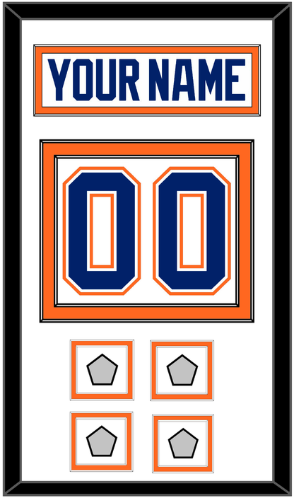 Edmonton Nameplate & Number (Back) With 4 Stanley Cup Champions Patches - Home White (1981-1994) - Signature Tier 1