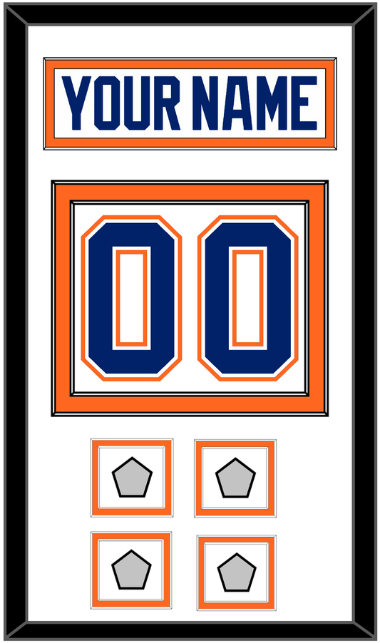 Edmonton Nameplate & Number (Back) With 4 Stanley Cup Champions Patches - Home White (1981-1994) - Signature Tier 1