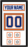 Edmonton Nameplate & Number (Back) With 4 Stanley Cup Champions Patches - Home White (1981-1994) - Double Mat 1