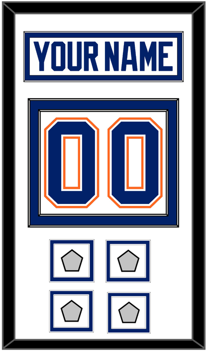 Edmonton Nameplate & Number (Back) With 4 Stanley Cup Champions Patches - Home White (1981-1994) - Signature Tier 2