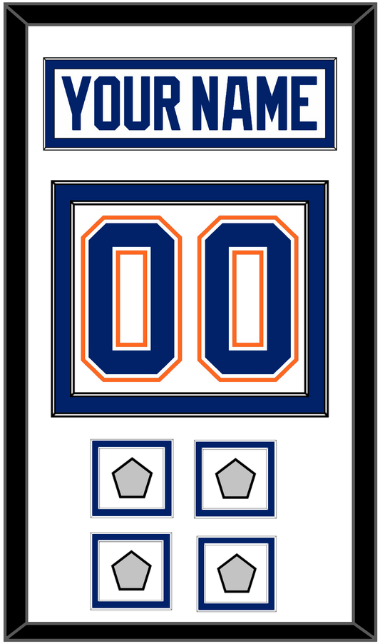 Edmonton Nameplate & Number (Back) With 4 Stanley Cup Champions Patches - Home White (1981-1994) - Signature Tier 2