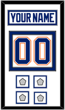 Edmonton Nameplate & Number (Back) With 4 Stanley Cup Champions Patches - Home White (1981-1994) - Double Mat 2
