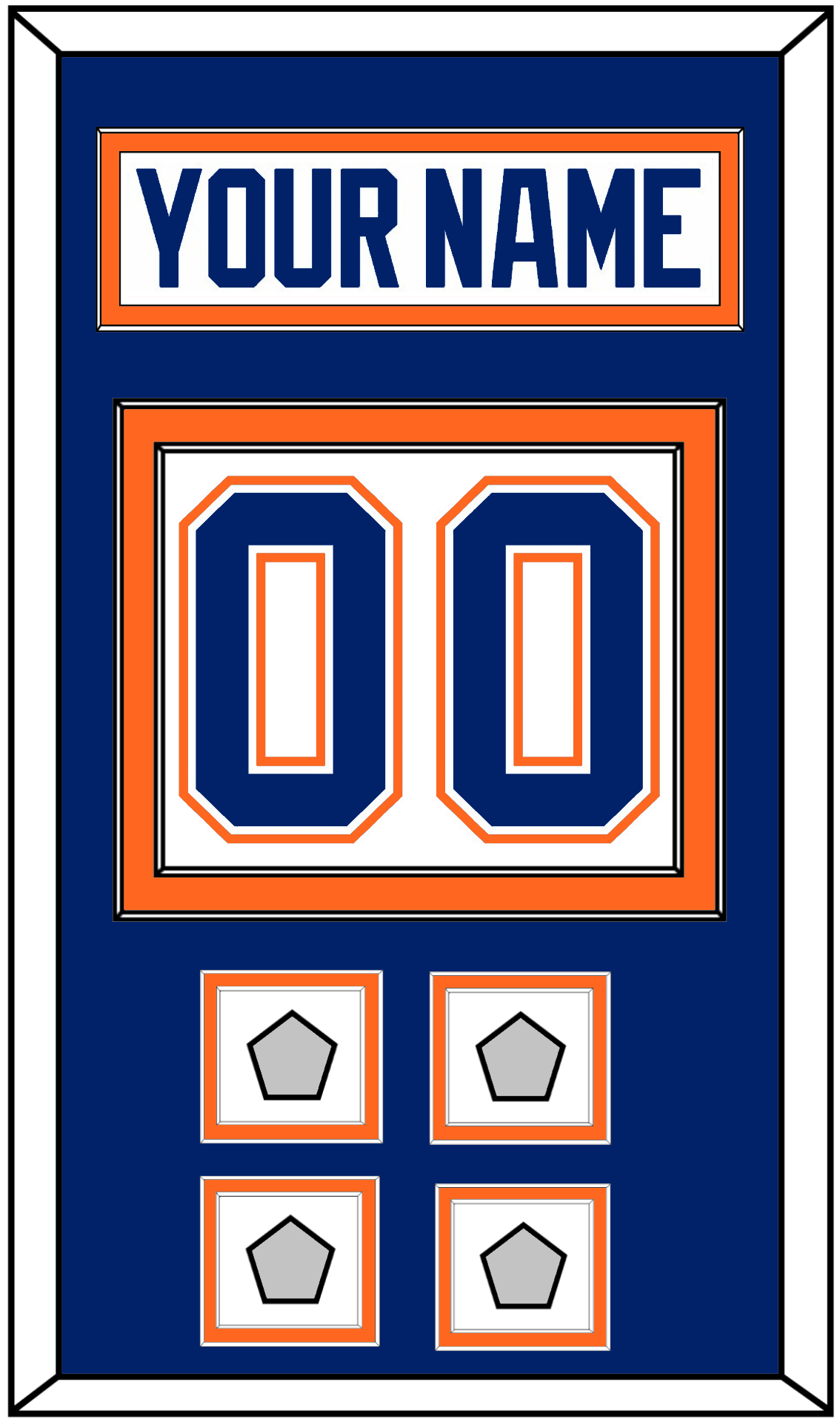 Edmonton Nameplate & Number (Back) With 4 Stanley Cup Champions Patches - Home White (1981-1994) - Signature Tier 3