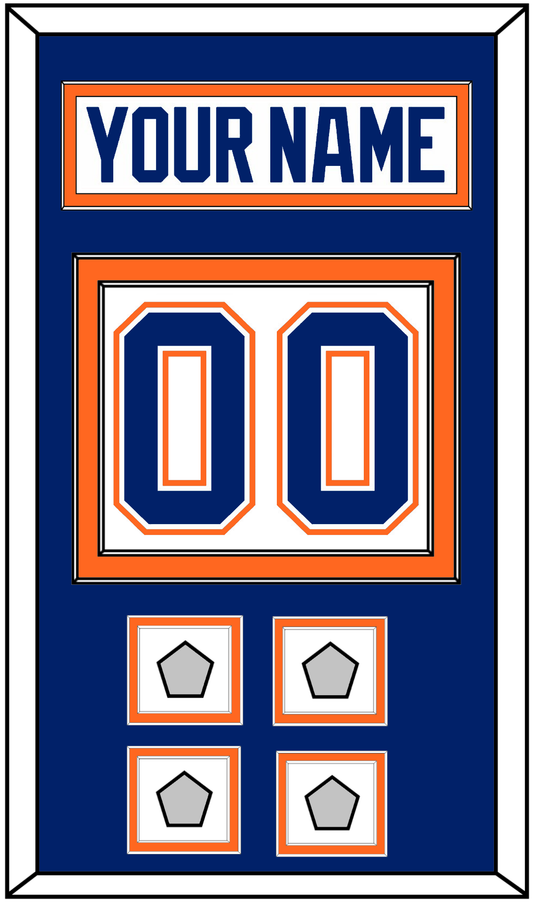 Edmonton Nameplate & Number (Back) With 4 Stanley Cup Champions Patches - Home White (1981-1994) - Signature Tier 3
