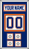 Edmonton Nameplate & Number (Back) With 4 Stanley Cup Champions Patches - Home White (1981-1994) - Double Mat 3