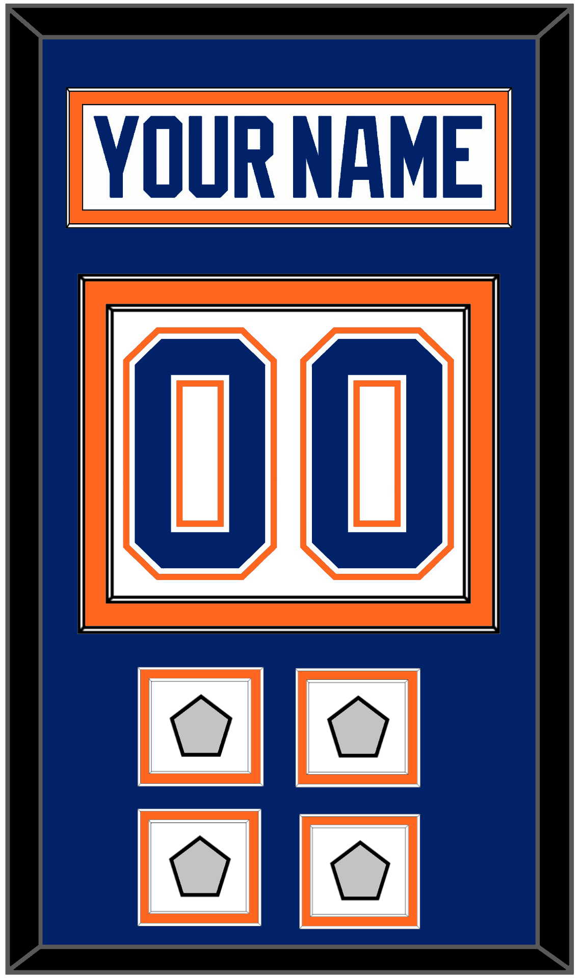 Edmonton Nameplate & Number (Back) With 4 Stanley Cup Champions Patches - Home White (1981-1994) - Signature Tier 3