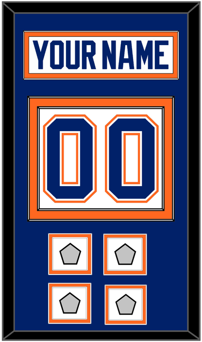 Edmonton Nameplate & Number (Back) With 4 Stanley Cup Champions Patches - Home White (1981-1994) - Signature Tier 3